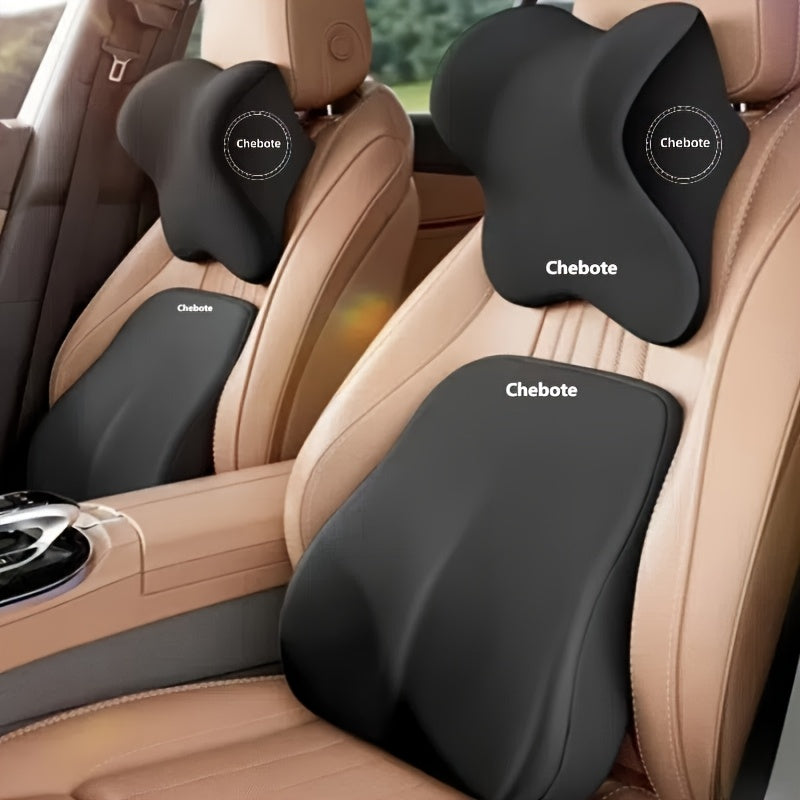 Conjunto de cojines para asiento de coche con espuma viscoelástica, soporte lumbar y almohada cervical para automóviles