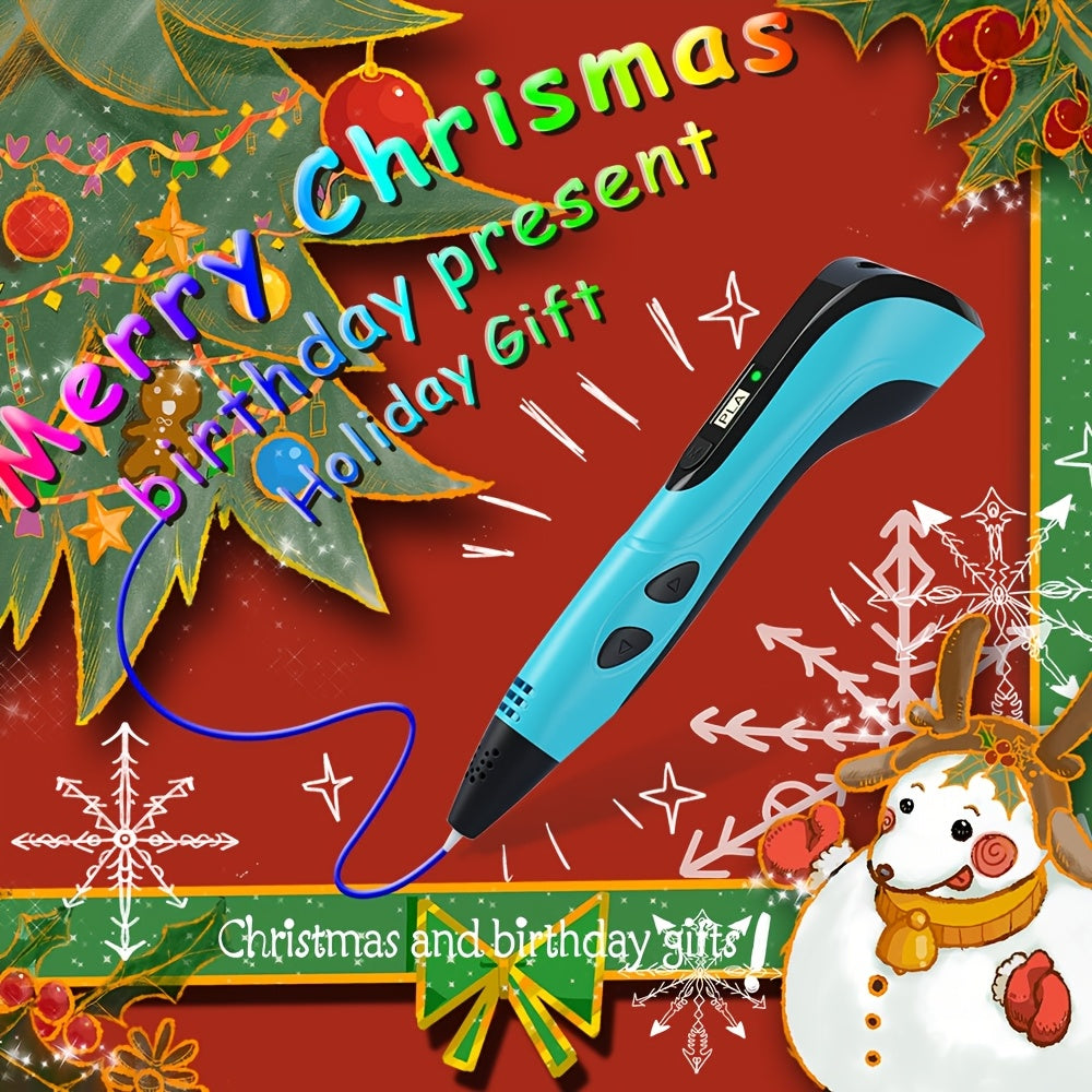 3D Printing Pen Kit with LCD Display Variable Speed 24-Color PLA Filament Leather Bag