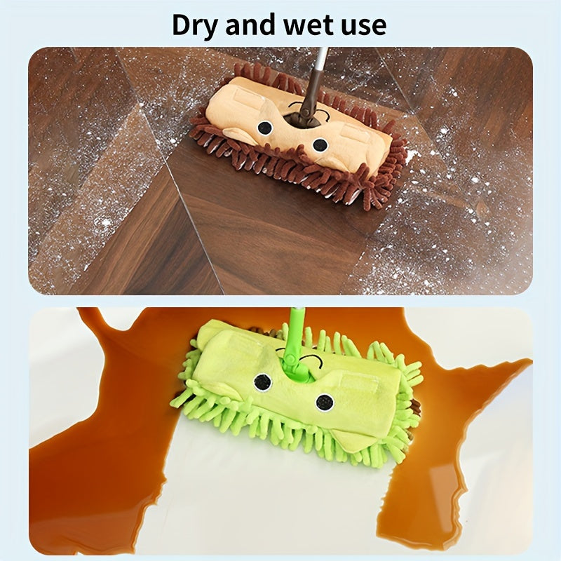Mini Cartoon Mop Toy for Floor Cleaning, Portable, Wet and Dry Use