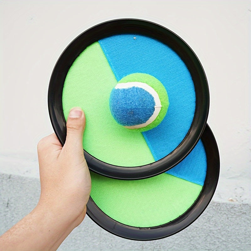 Kids Sticky Ball Set with 19cm Mixed Color Plastic Fly Disc and Suction Cup for Throw and Catch Game