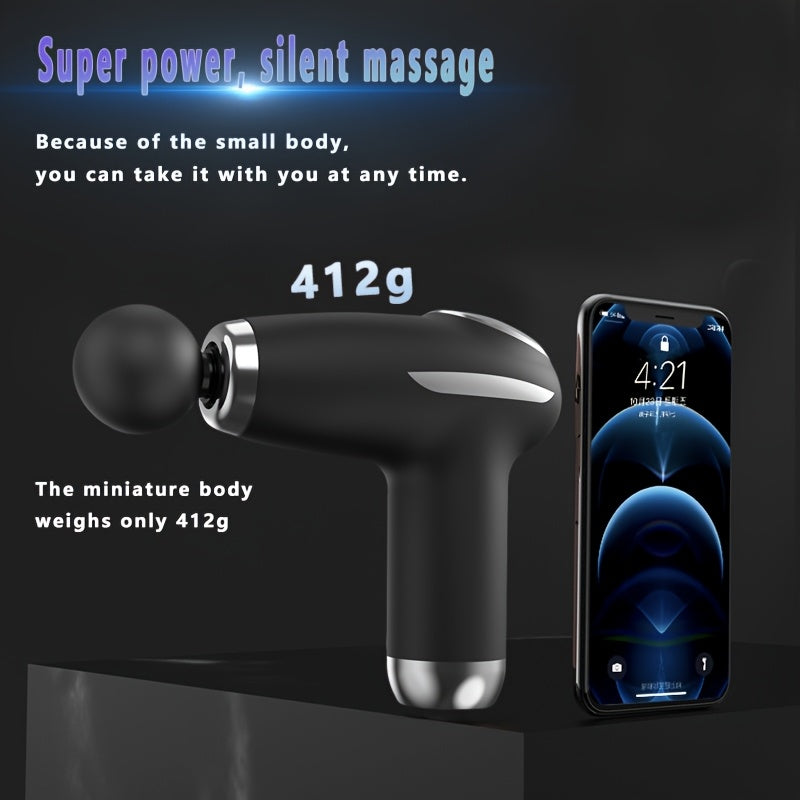 Ручной портативный электрический массажер с удобной рукояткой и шестью режимами для всестороннего массажа. Оснащен мощным мотором, беспроводным дизайном и простым управлением для удобства использования в любом месте.