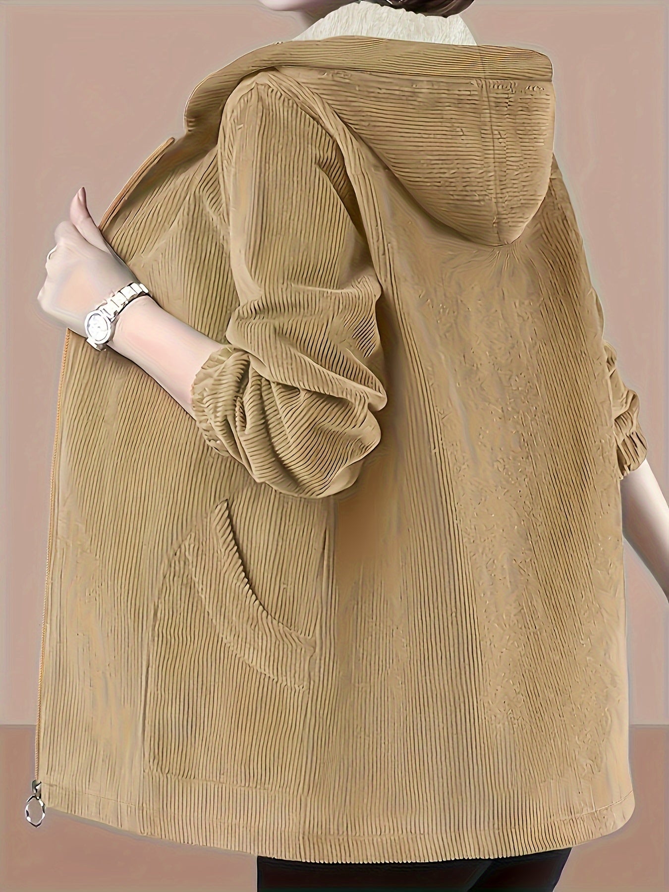 Взрослая Oversized полиэстеровая толстовка однотонного цвета с карманами для осени и зимы