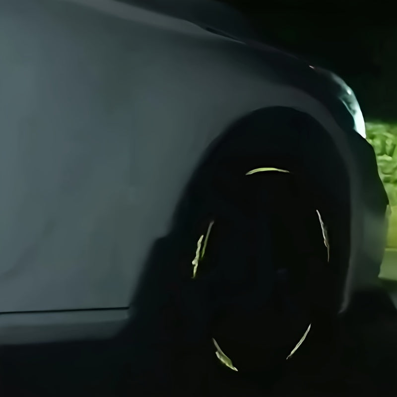 20pcs Reflective Green and Silver Car Wheel Stickers Safety Tire Warning for Vehicles