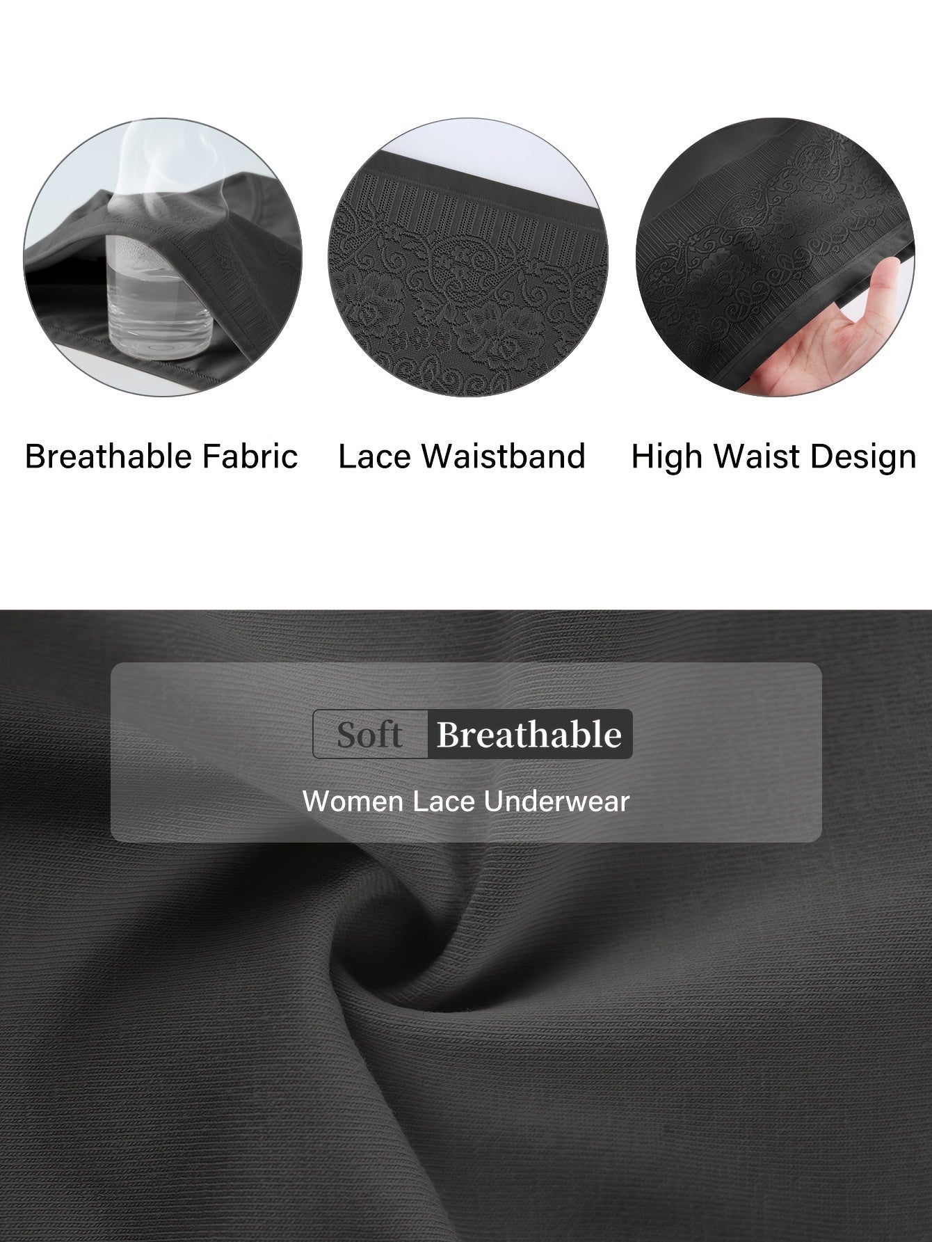 Women High Waist Shapewear Panties Tummy Control Floral Butt Lifting 4 Pack