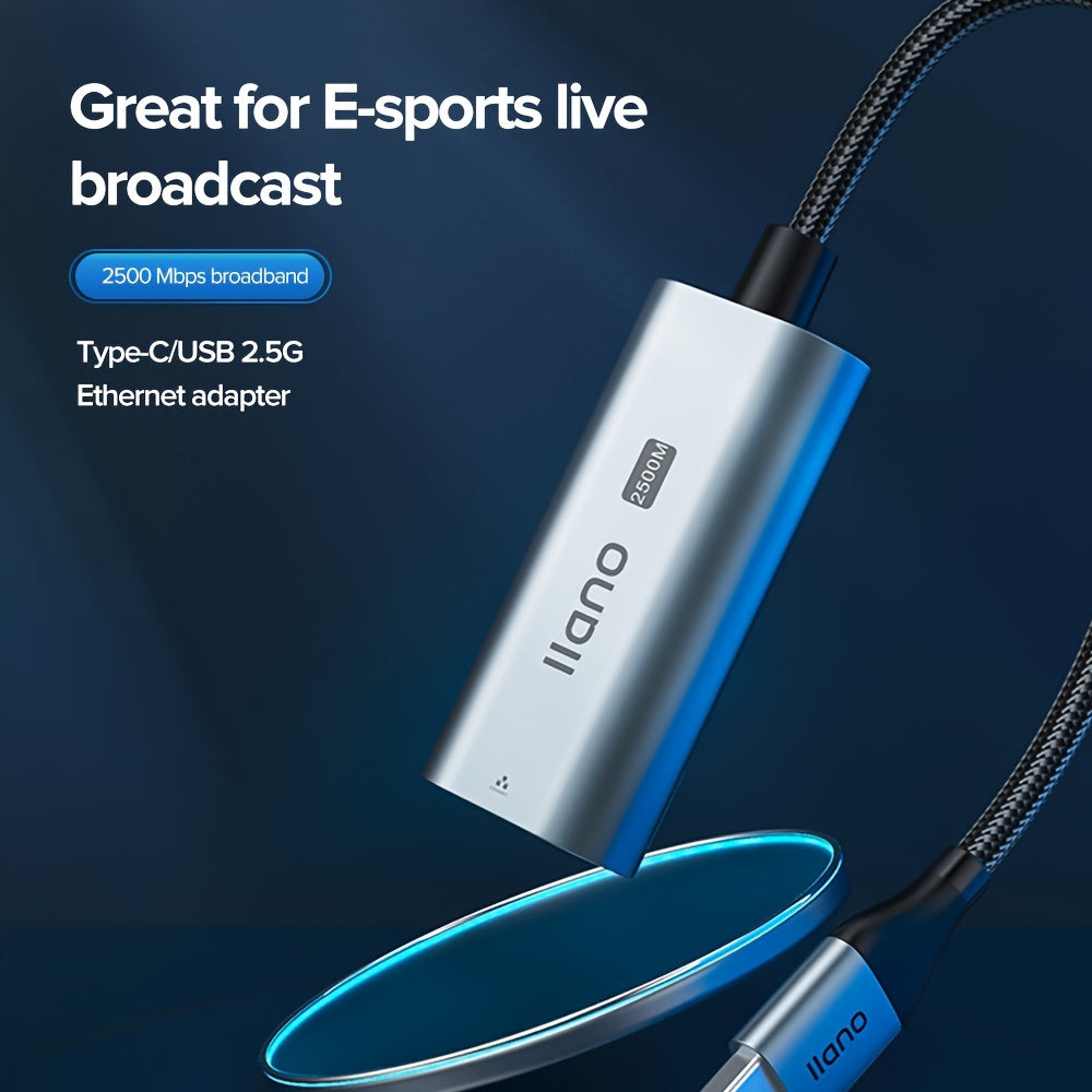 USB 3.1 to RJ45 Gigabit Ethernet Adapter for Gaming and Streaming Aluminum Alloy Network Converter