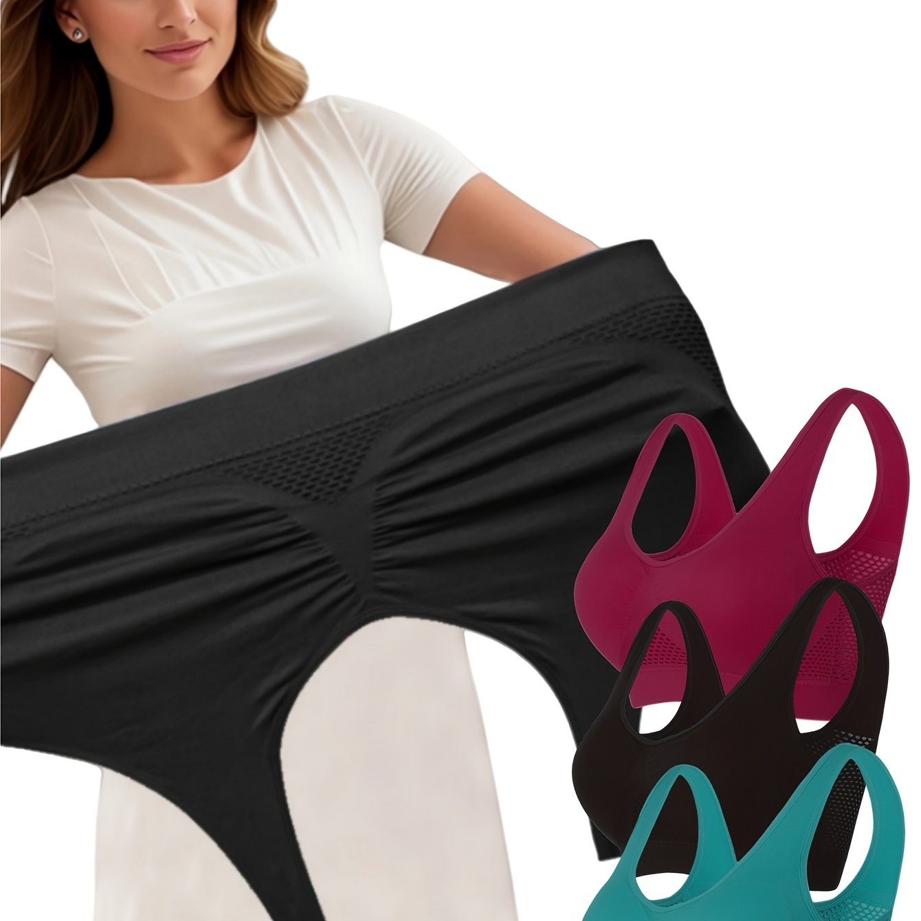 Plus Size Seamless Sports Bra Set with Removable Pads for Running Yoga