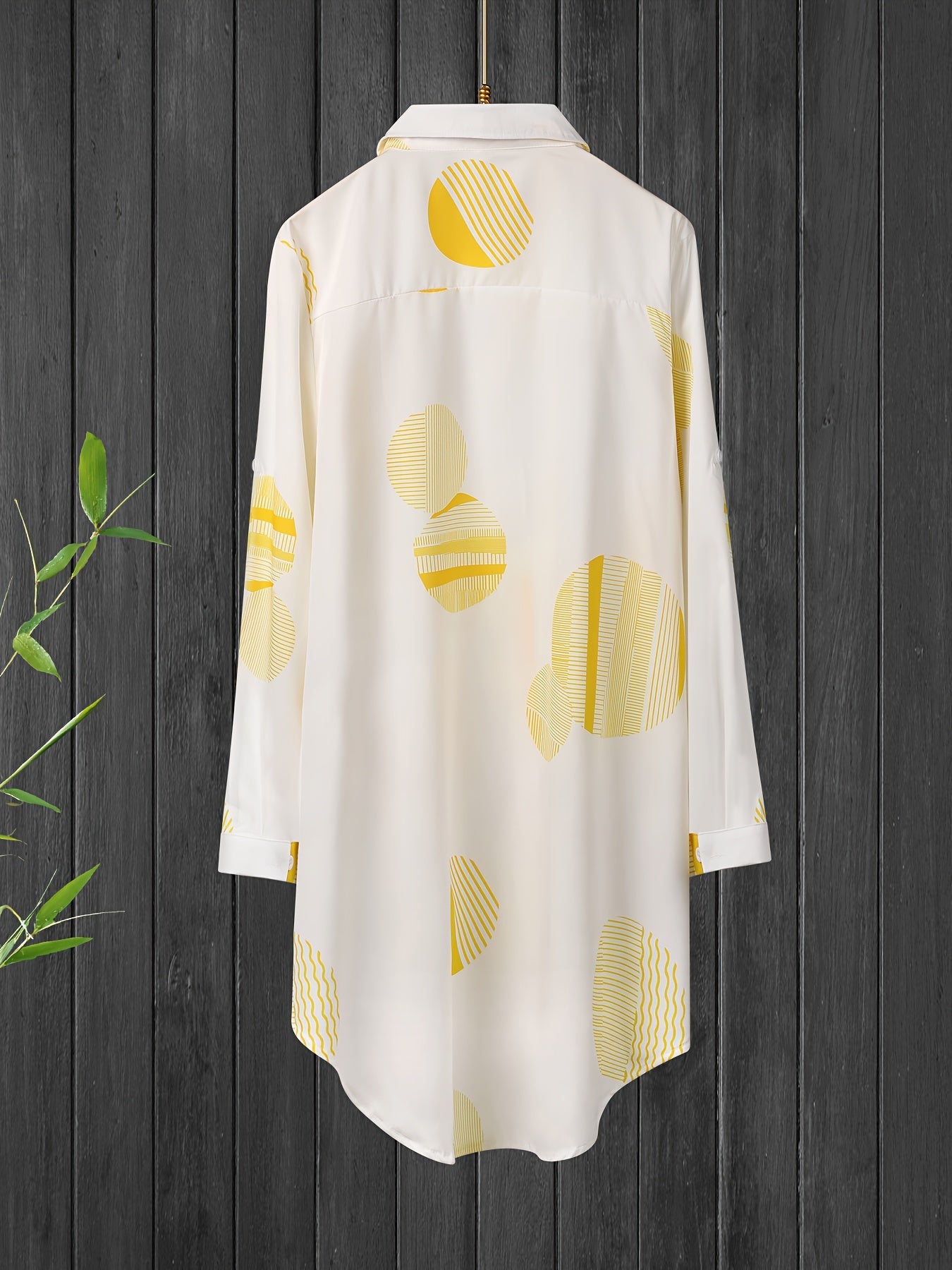 Camiseta de cárdigan de punto con lunares para mujer, con mangas largas y cuello de solapa para otoño e invierno