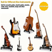 ABS Guitar Stand Adjustable Foldable Non-Slip A-Frame for Acoustic Electric Ukulele Basses