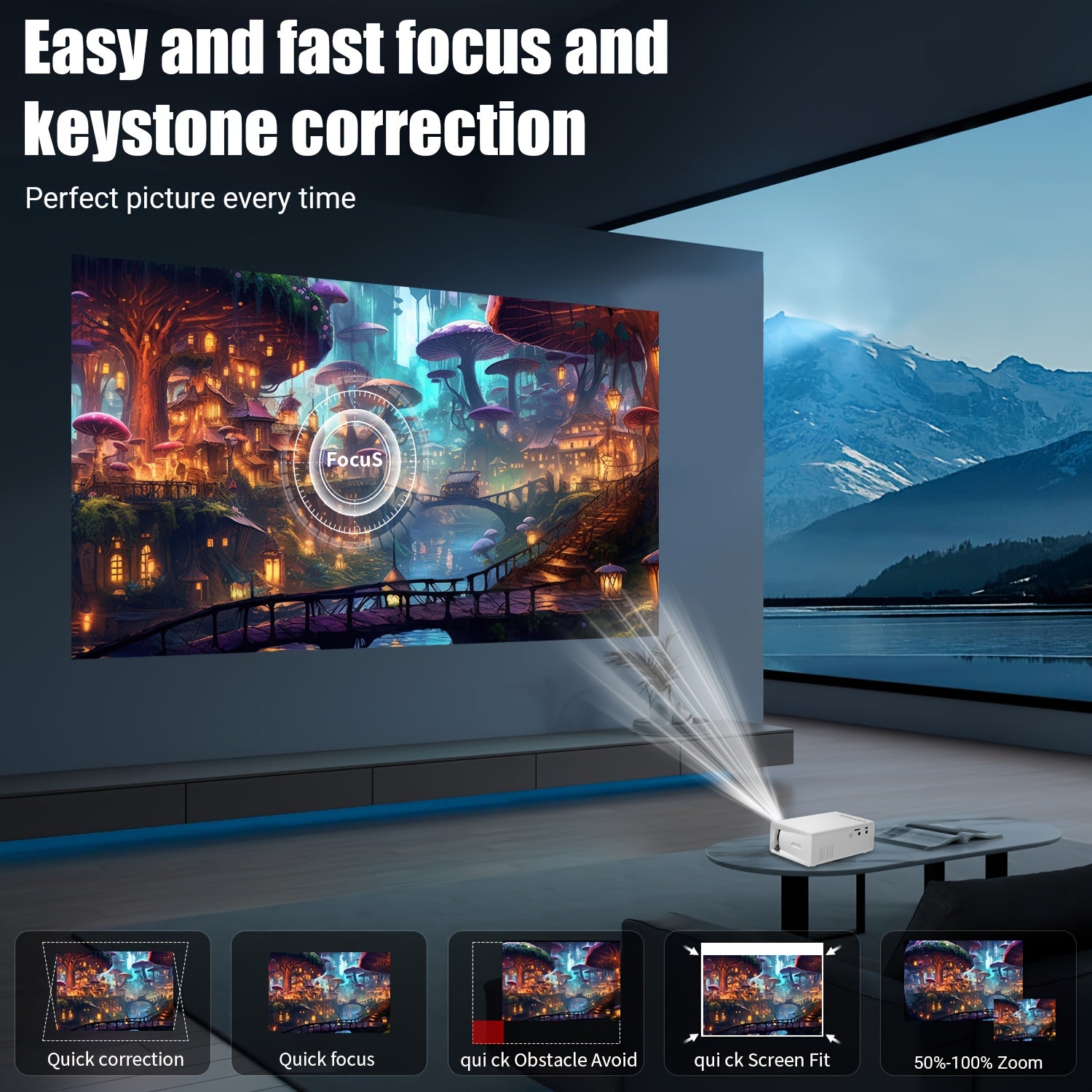 Мини портативный домашний кинотеатр проектор 1080P с нативным разрешением 320P, декодирование для мобильных телефонов и ноутбуков