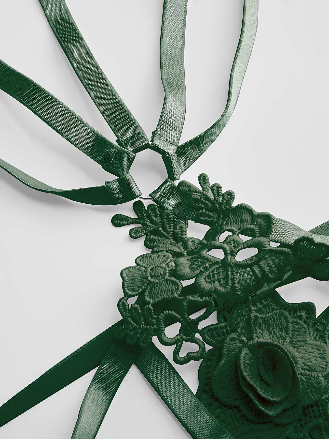 Women's Polyester Knit Bodysuit with Embroidery and Heart Pattern for Lingerie Set