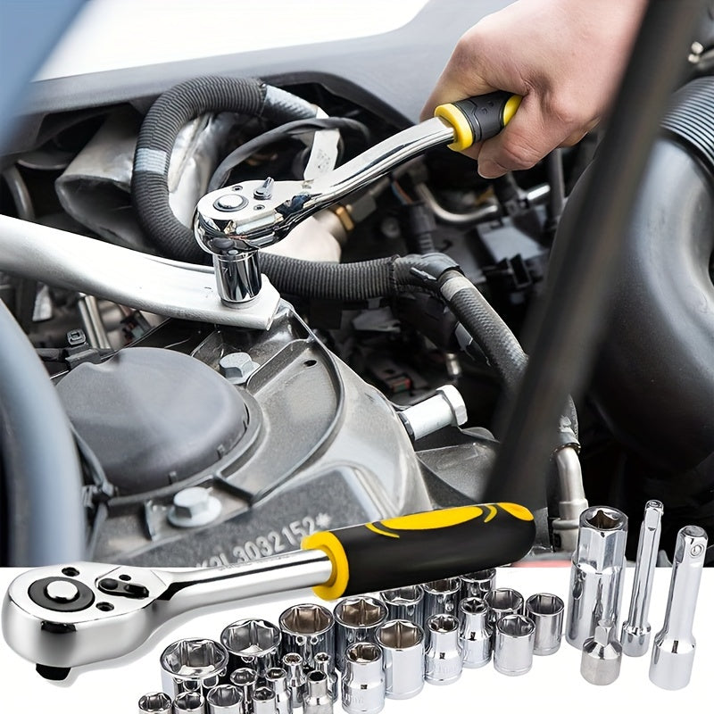 Набор инструментов для ремонта дома с 108 инструментами для домашнего ремонта и автомобильных ремонтов черный и желтый