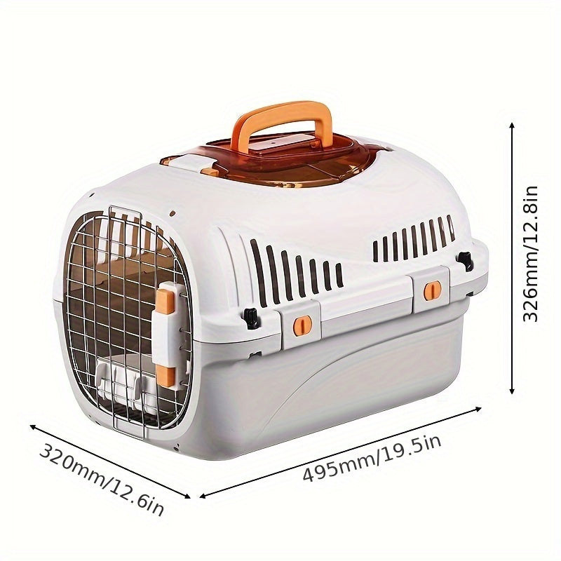 Portable Cat Carrier Box PP Material Breathable All-Season Travel with Skylight
