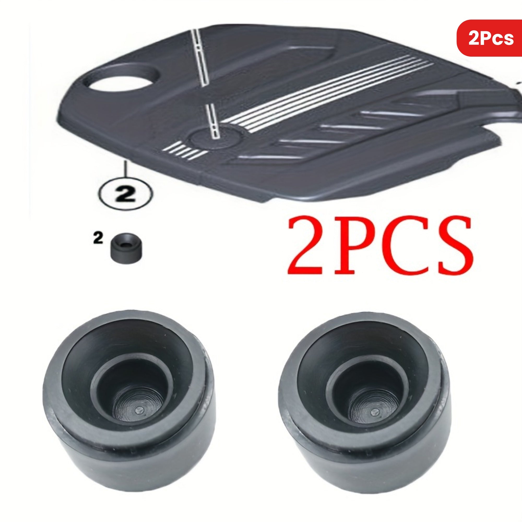 2PCS Rubber Engine Cover Mounts for 1 2 3 4 5 6 7 Series Vehicle Protection