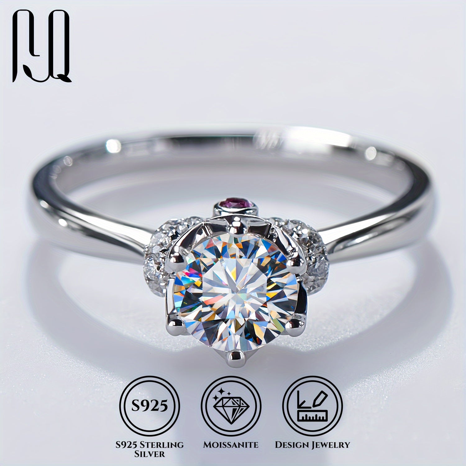 1 karatli Moissanite uzukning bir dona, gippoallergen 925 Sterling Silver bilan tayyorlangan, to'y va nikoh yillik bayramlari, shuningdek, kundalik kiyim, ta'til, banketlar va rasmiy tadbirlar uchun ideal.