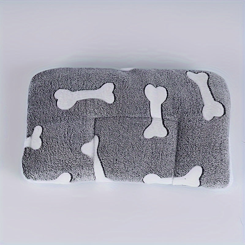 Pet Bed Dual-Side Grey Bone Pattern Machine Washable for Small to Large Dogs