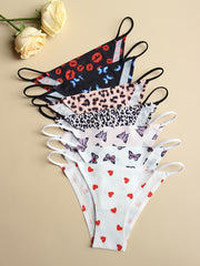 Women's Low Waist Printed Stretch Briefs Pack of 7 Comfortable Sexy Lingerie