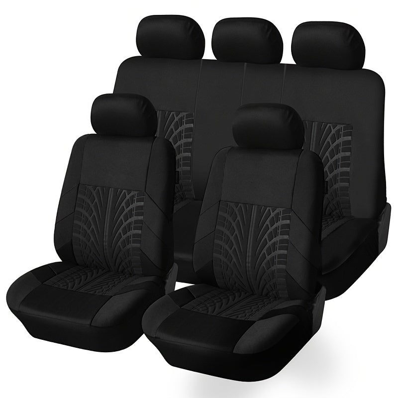 Sport Style Car Seat Cover Universal Fit for 5 Seats SUVs Pickup Trucks Breathable Polyester