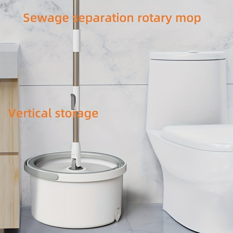 3 ta Spin Mop to'plami 3 ta Mikrofiber Pad bilan - Noxushlangan po'latdan yasalgan tutqich, uzoq muddatli ABS material, Oshxona, Hammom va Yashash xonasi tozalash uchun mukammal