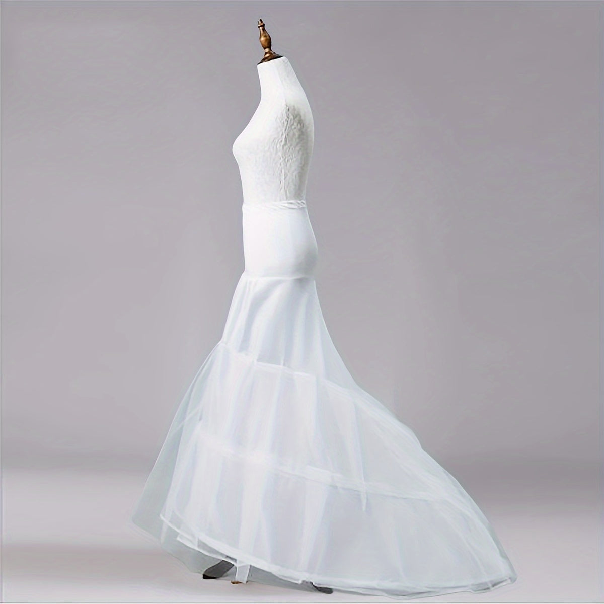 Bridal Wedding Dress Crinoline Petticoat with Steel Hoops and Mesh Fishtail