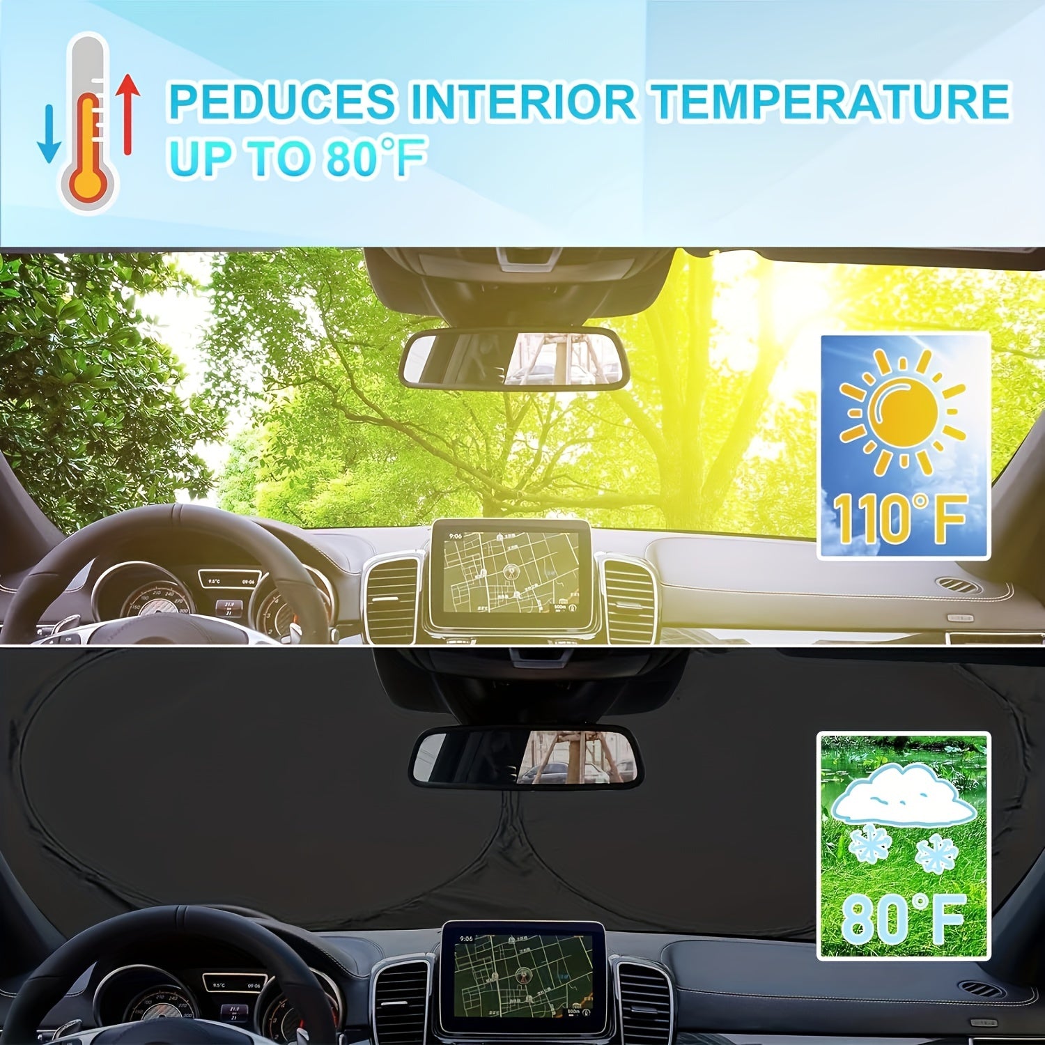 Универсальный титановый солнцезащитный чехол для автомобилей, внедорожников, грузовиков, блокировка ультрафиолета, складной, для хранения