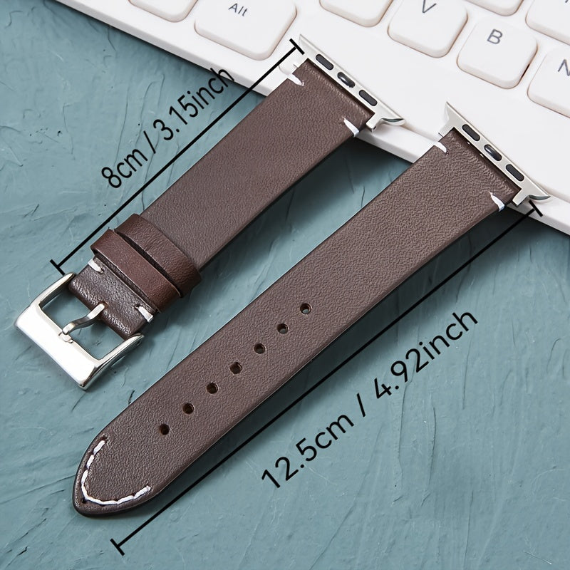 Retro Calfskin Watch Band for Apple Watch Ultra Series 9 8 7 6 5 4 3 2 1 and SE Models