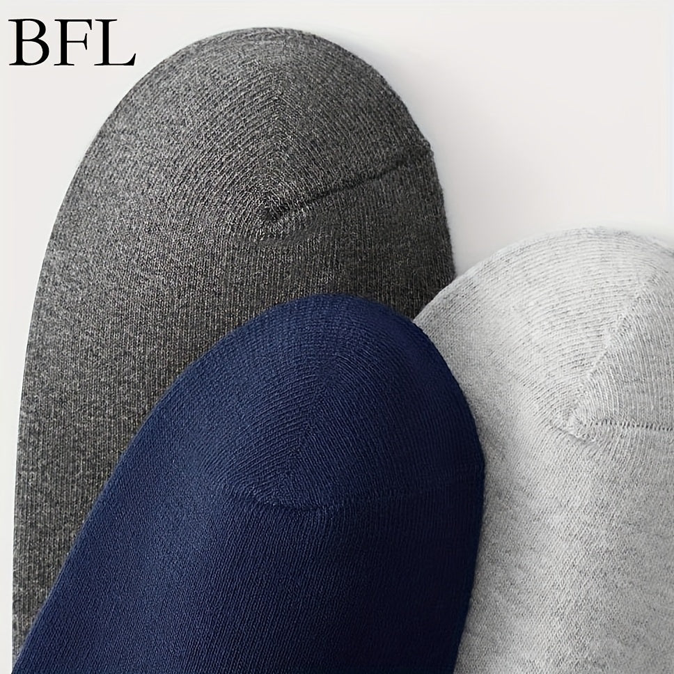 Men's Cotton Blend Crew Socks 10 Pairs Alphabet Pattern Machine Washable