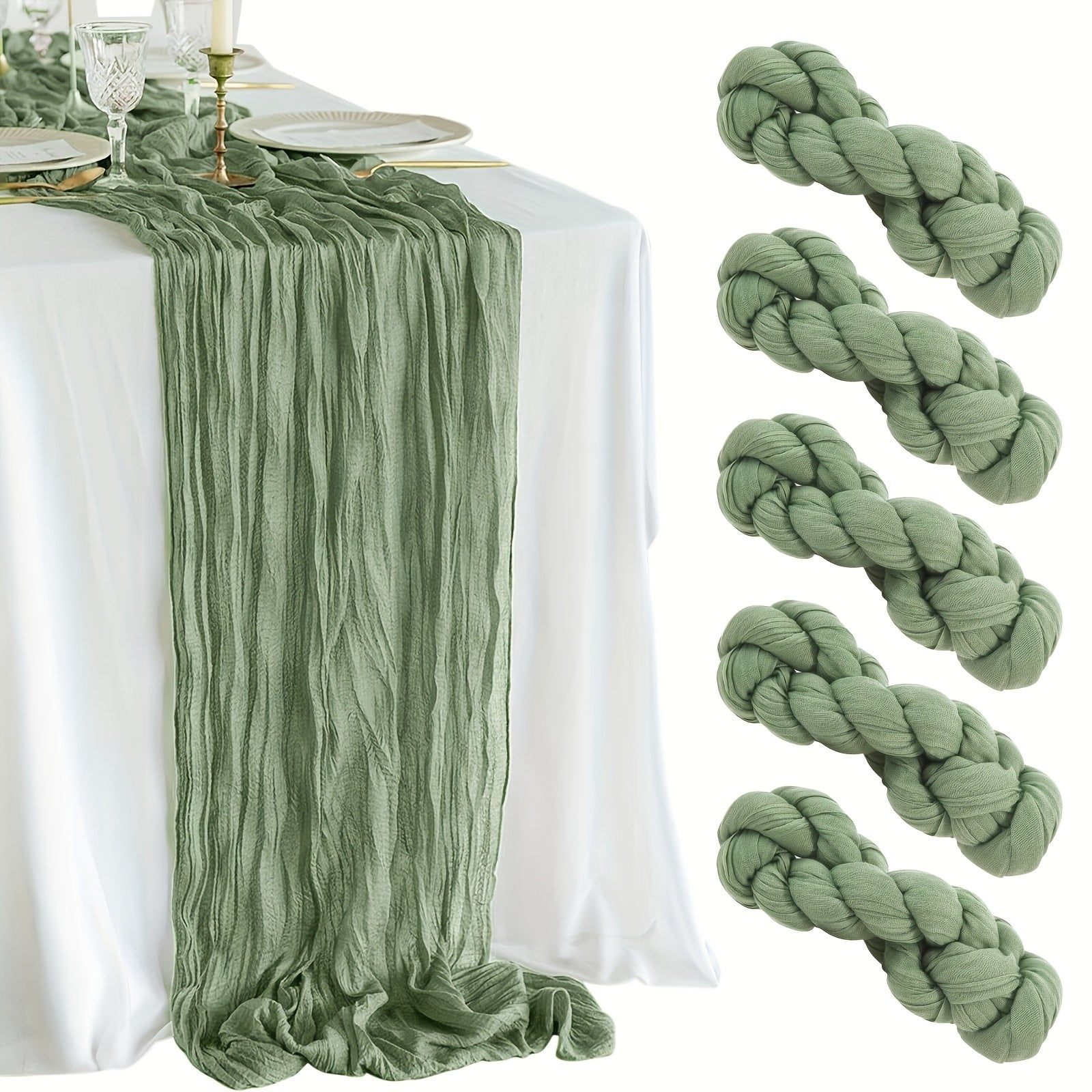 Set of 5 Handmade Polyester Table Runners for Weddings and Events
