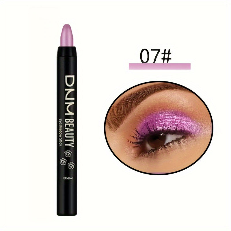 Women Waterproof Eye Shadow Stick with Rainbow Shimmer Long-Lasting Brightener