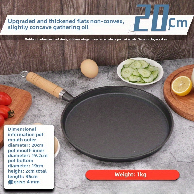 Cast Iron Skillet 19.99cm Non-Stick Durable for Omelets Vegetables and Shrimp