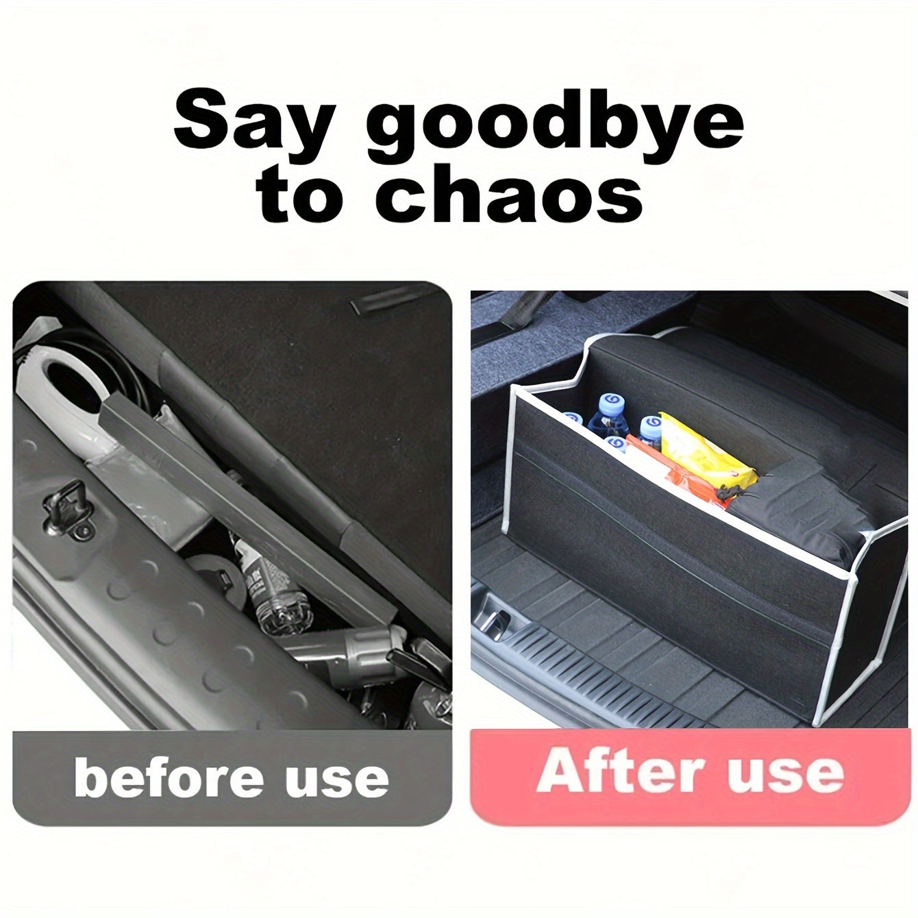 Universal Felt Car Trunk Organizer Foldable Storage, Space-Saving, Multi-Purpose