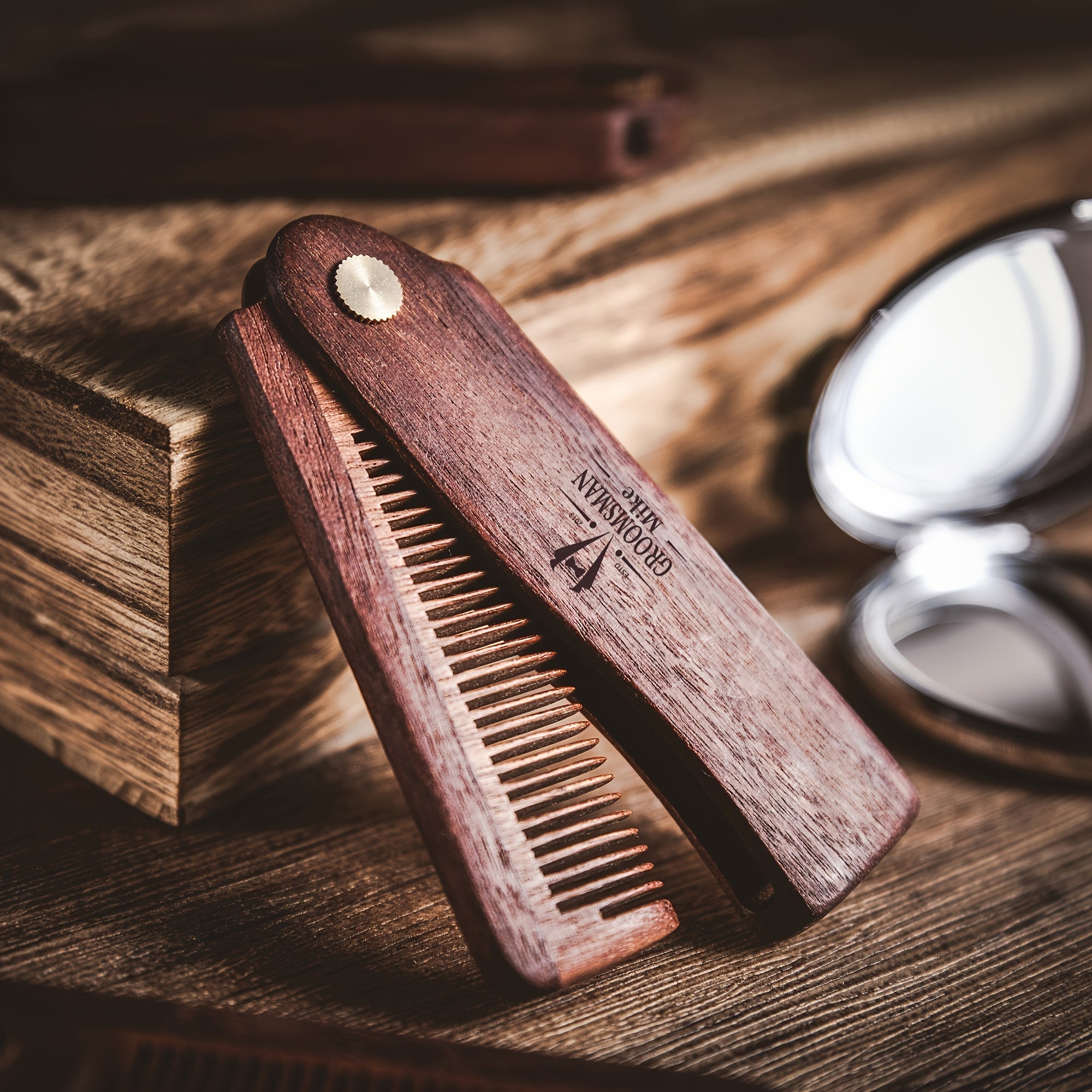 Personalized Wooden Beard Comb with Custom Engraving for Men Grooming