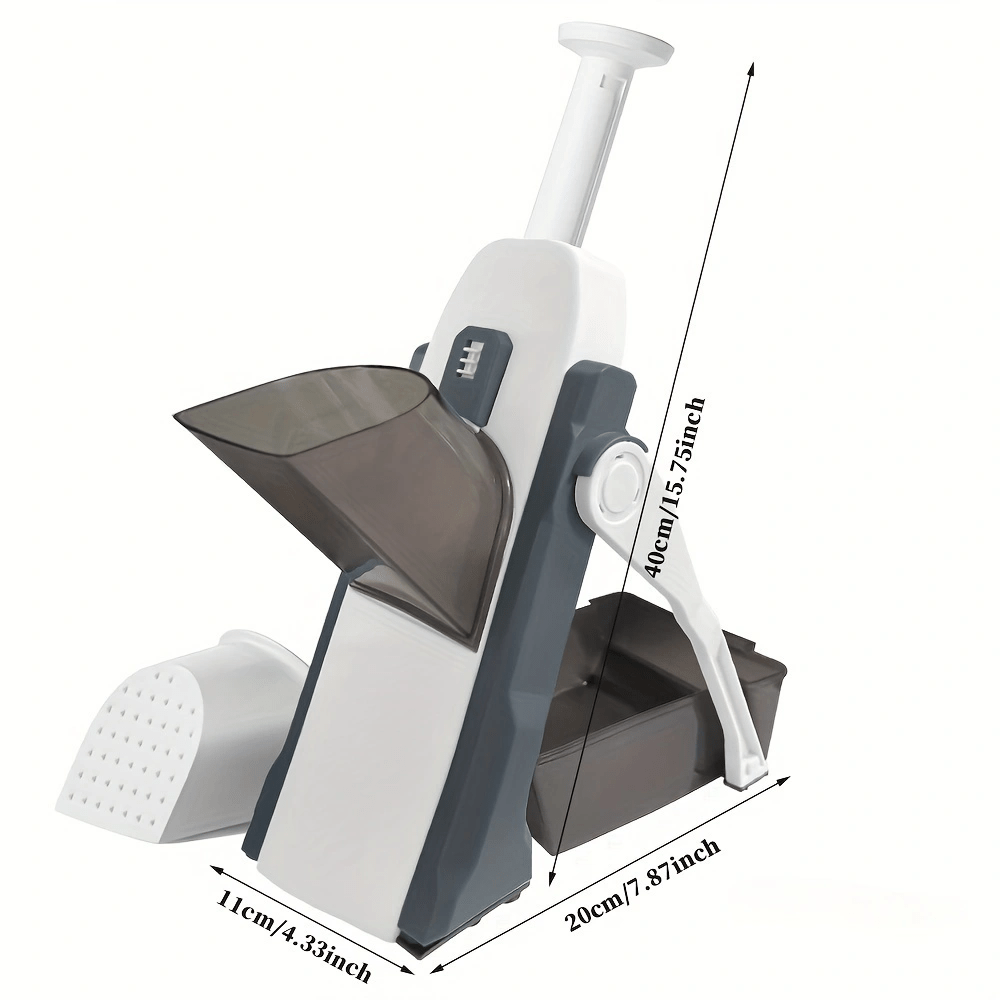 Manual Vegetable Cutter with Safety Lock, 10L, Versatile Metal Grater for Potatoes and Garlic