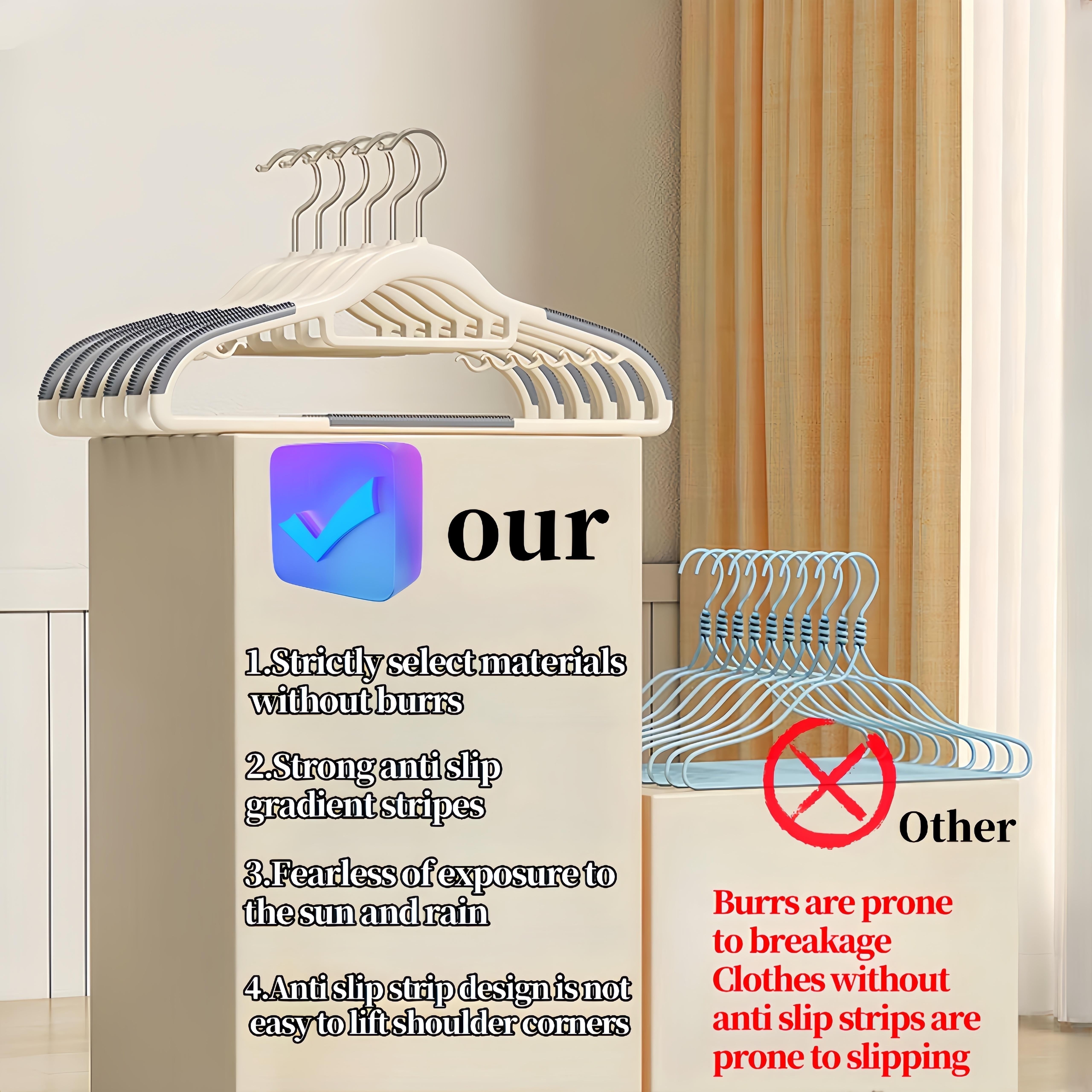 20 Non-Slip Heavy Duty Plastic Clothes Hangers for Organizing and Drying