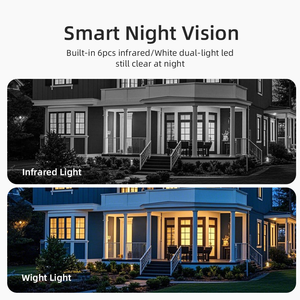 Outdoor Security Camera System with Floodlight AI Motion Detection Night Vision Two-Way Audio