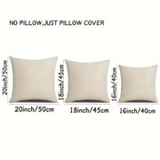 Set of Three Linen Throw Pillow Covers with Chinese Plum Blossom Design for Couch Sofa Decor