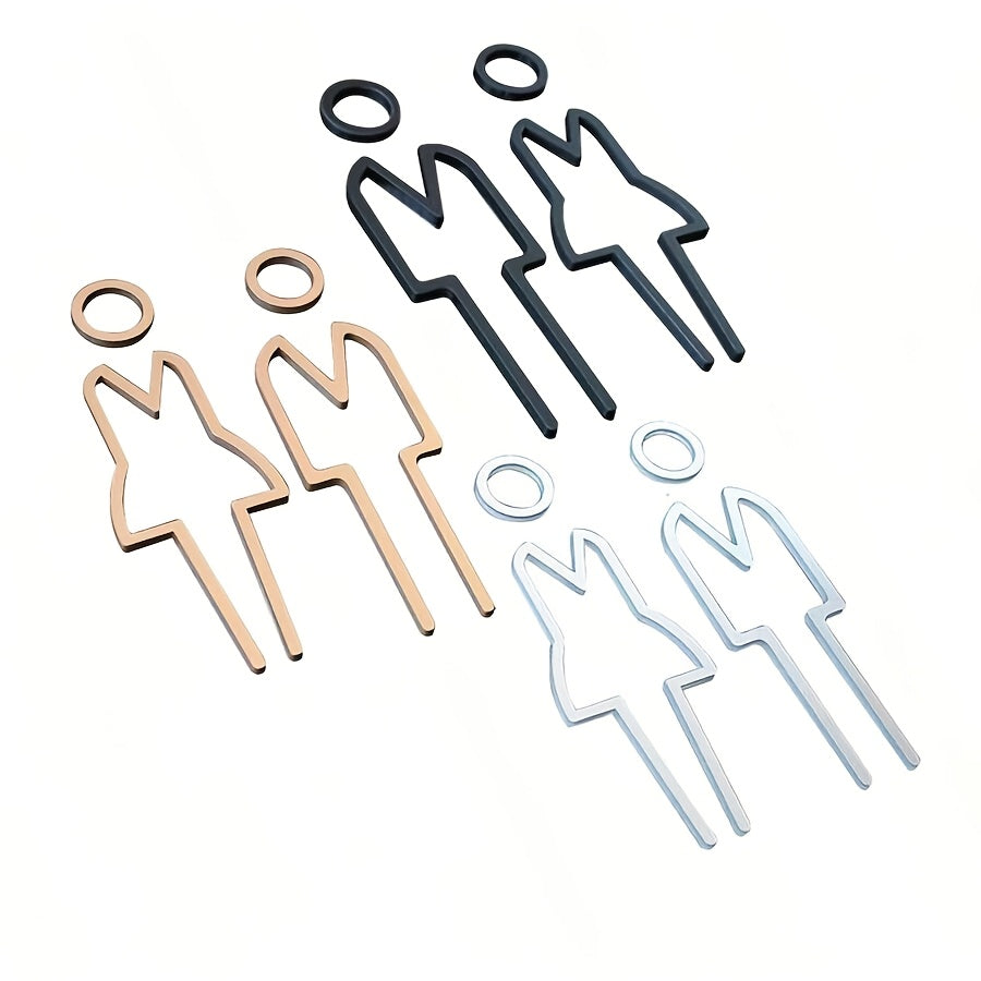 3D Acrylic Bathroom Sign with Arrow No Power Required Easy to Apply for Home and Business