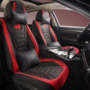 Universal Faux Leather Car Seat Covers All-Season Red Stitching