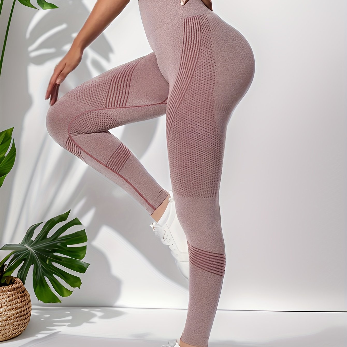 Women's High Waist Seamless Yoga Leggings with Side Stripe Quick-Dry Activewear