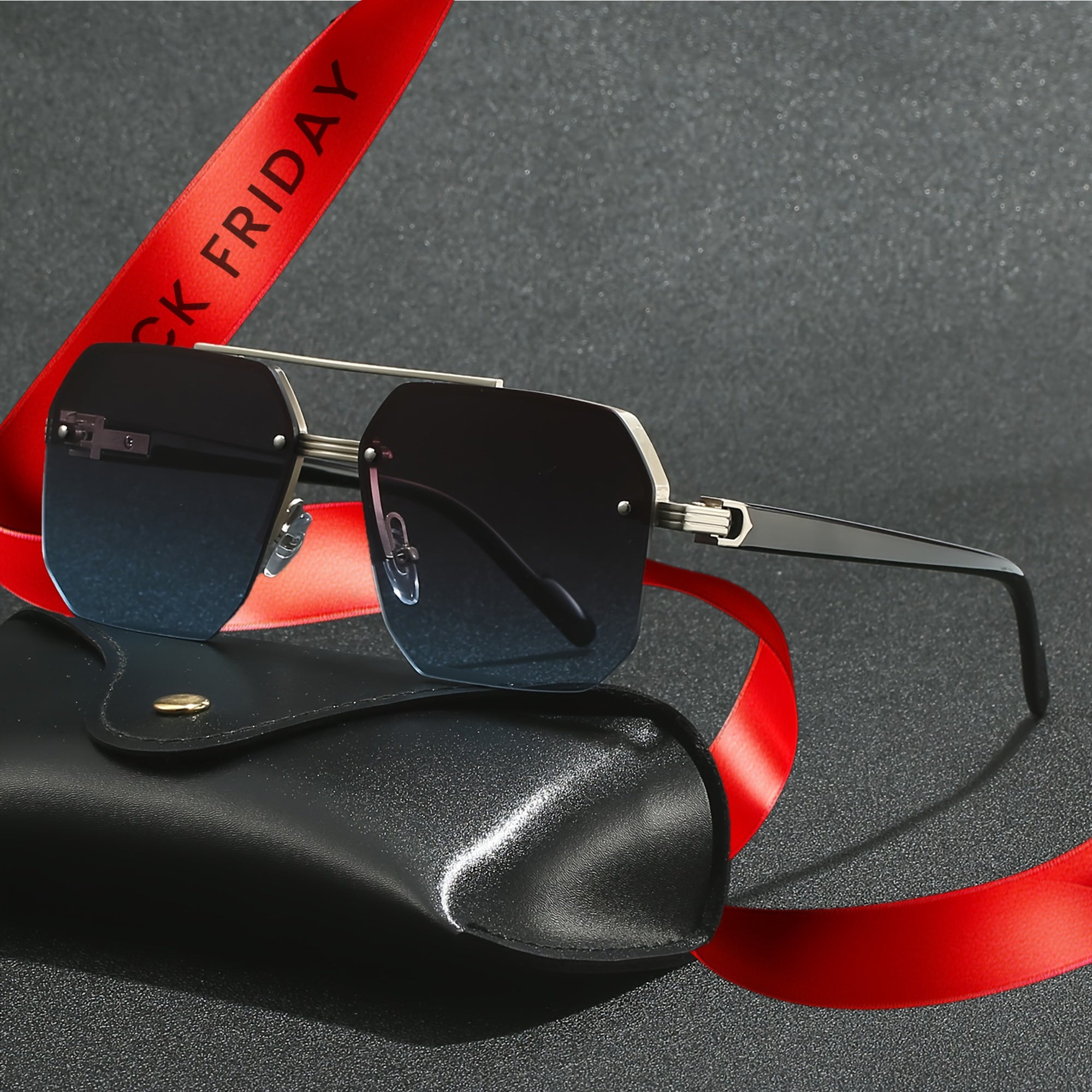 Men's Oversized Fashion Glasses Silver Gray Blue Anti-Glare Copper Alloy Casual Half-Frame