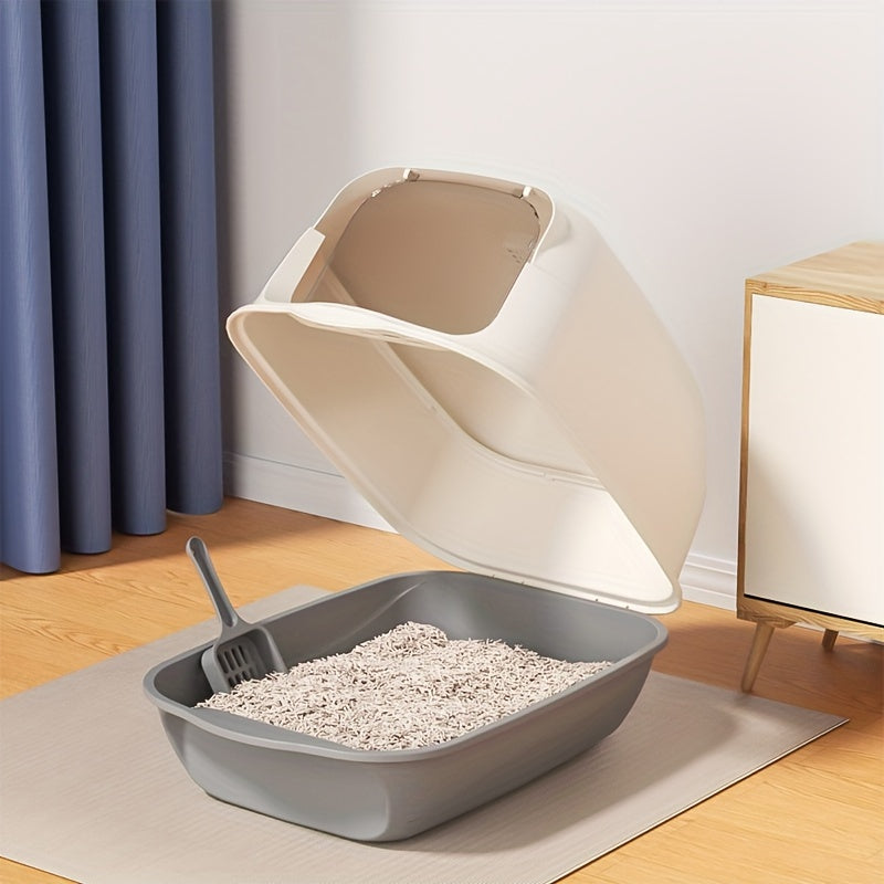 Yangi yopiq mushuk axlat qutisi, barcha mushuk tanalari uchun mo'ljallangan, hidni to'suvchi, suyuqlik o'tkazmaydigan, suzishdan himoyalangan, oson tozalanadigan uy hayvoni hojatxonasi, mustahkam silikon va PP materialidan tayyorlangan.