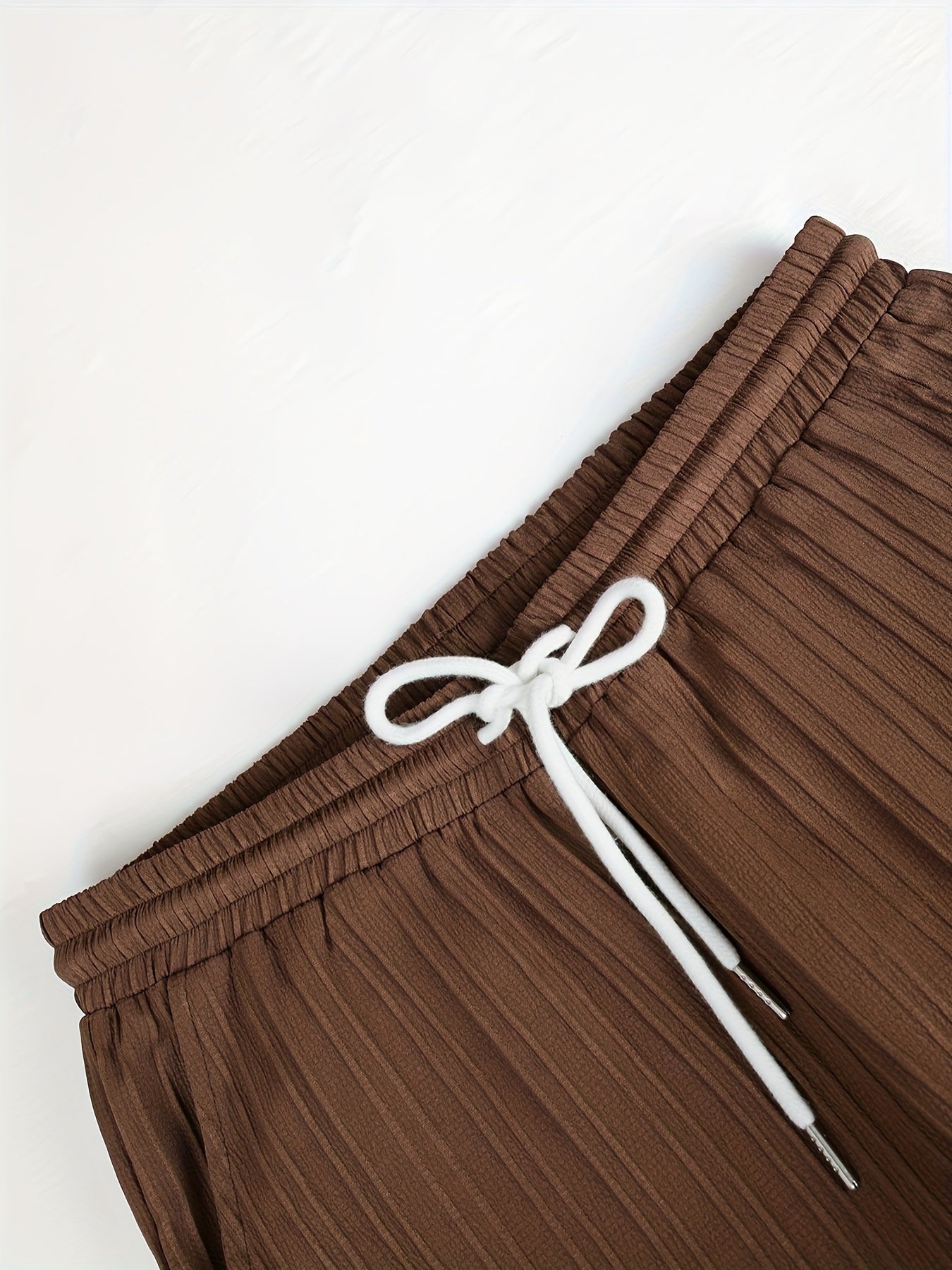 Men's Casual 2-Piece Set Short Sleeve Shirt and Drawstring Pants Polyester Summer