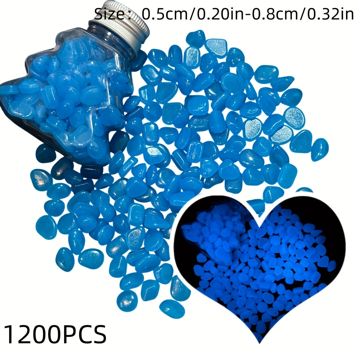 1200 Glowing Landscape Stones for Decoration in Flower Pots Pathways Aquariums and Starry Sky