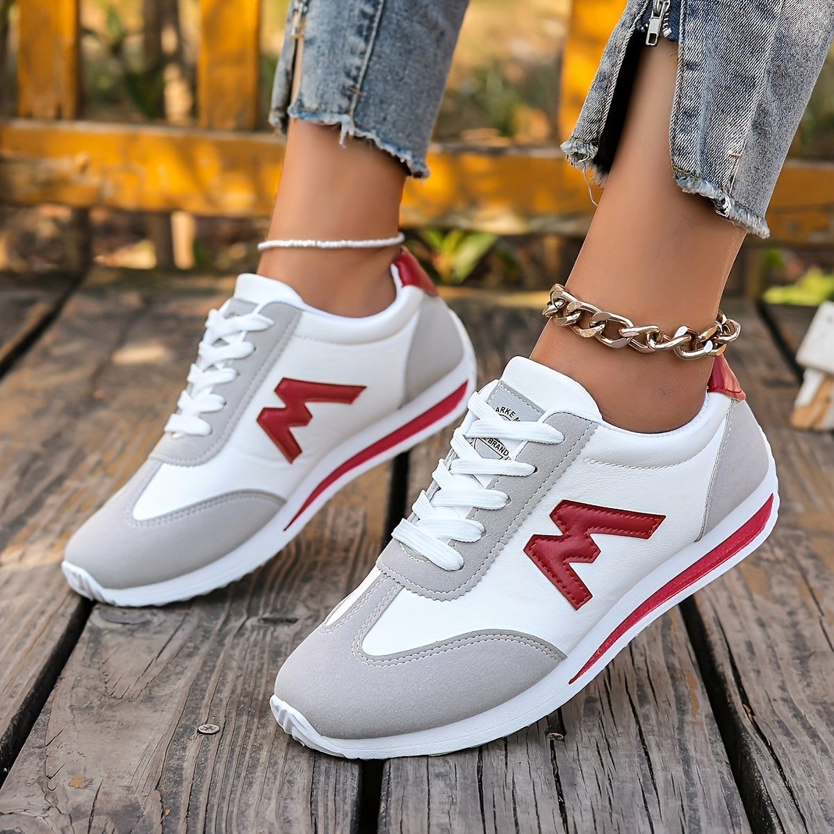 Women's Casual Lightweight Sneakers with Color Accents and EVA Sole