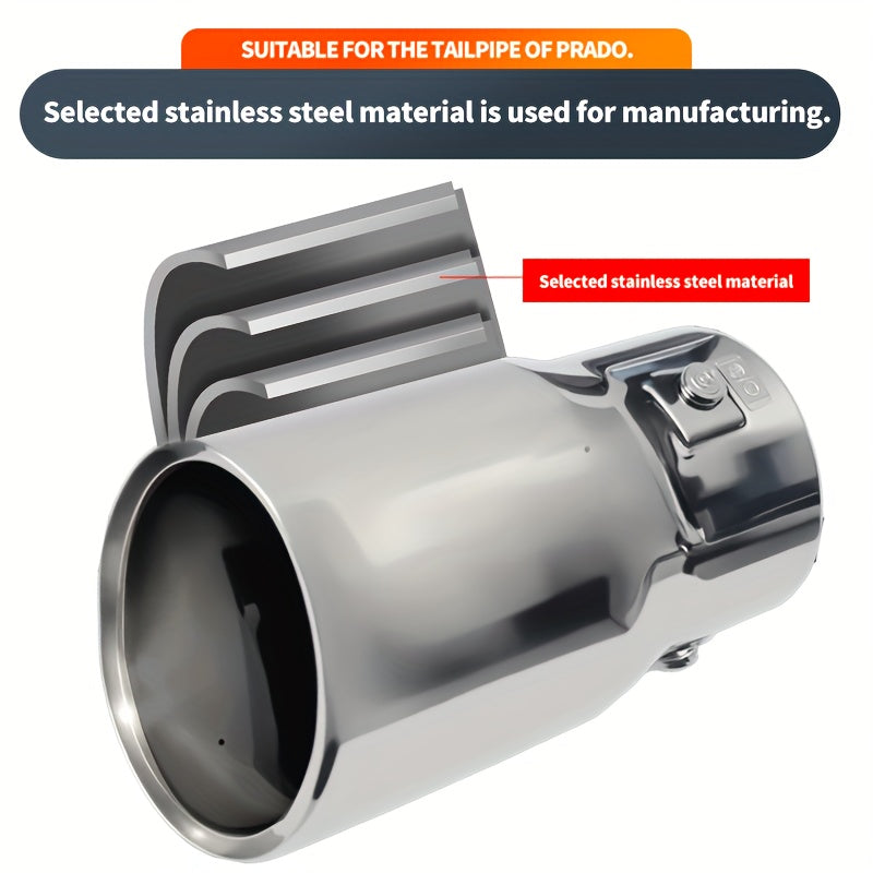 Stainless Steel Avtomobil chiqindi quvuri universal moslik 6.8-7.3cm tailpipe uchun