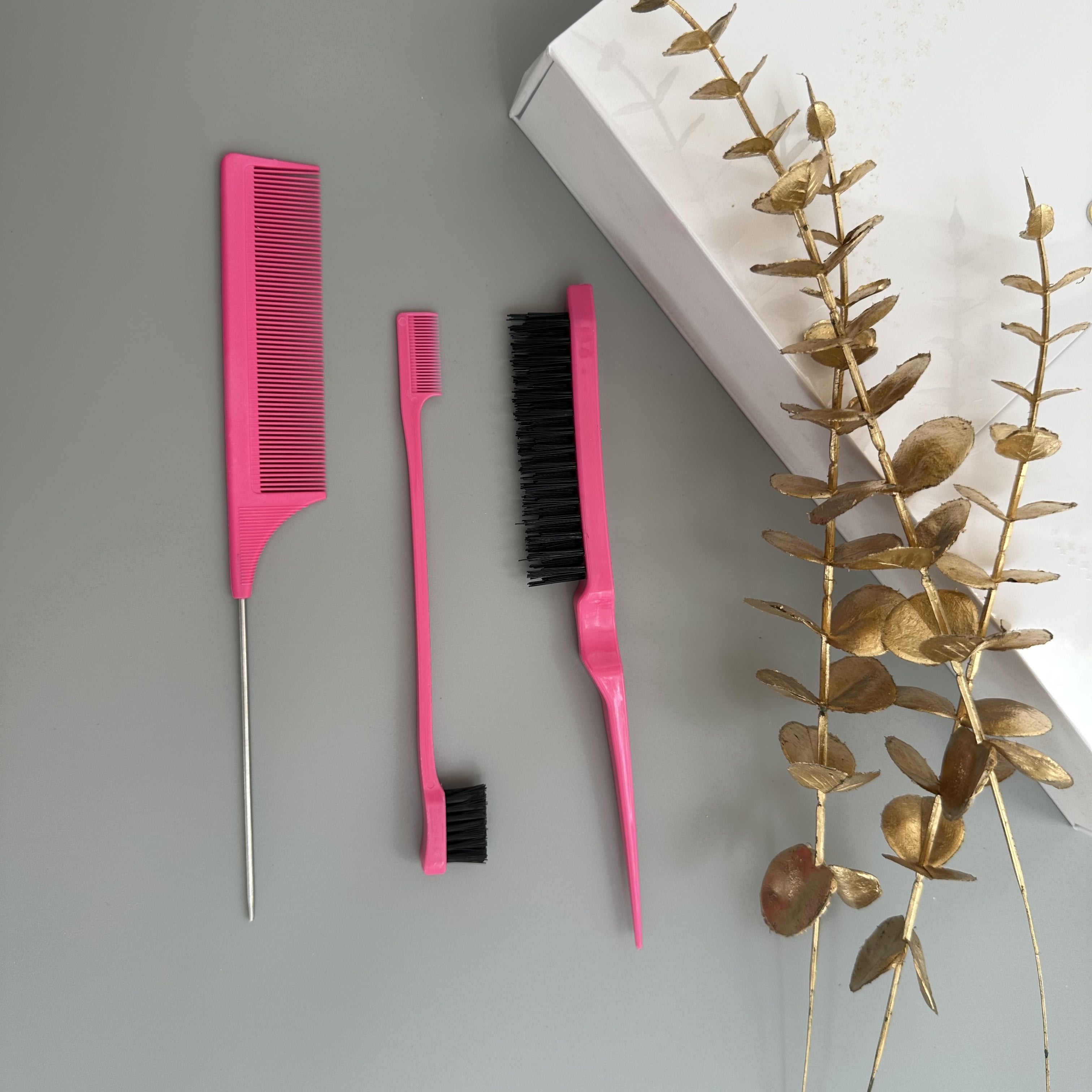 Hairdressing Tools Set Comb Teasing Hair Brush Rat Tail Edge Brush for Styling