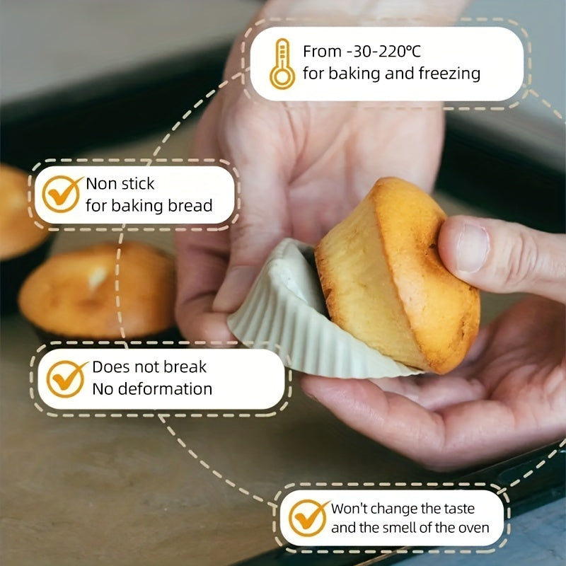 Set of 10/30/50 Reusable Silicone Baking Cups for Cake and Cupcake Baking