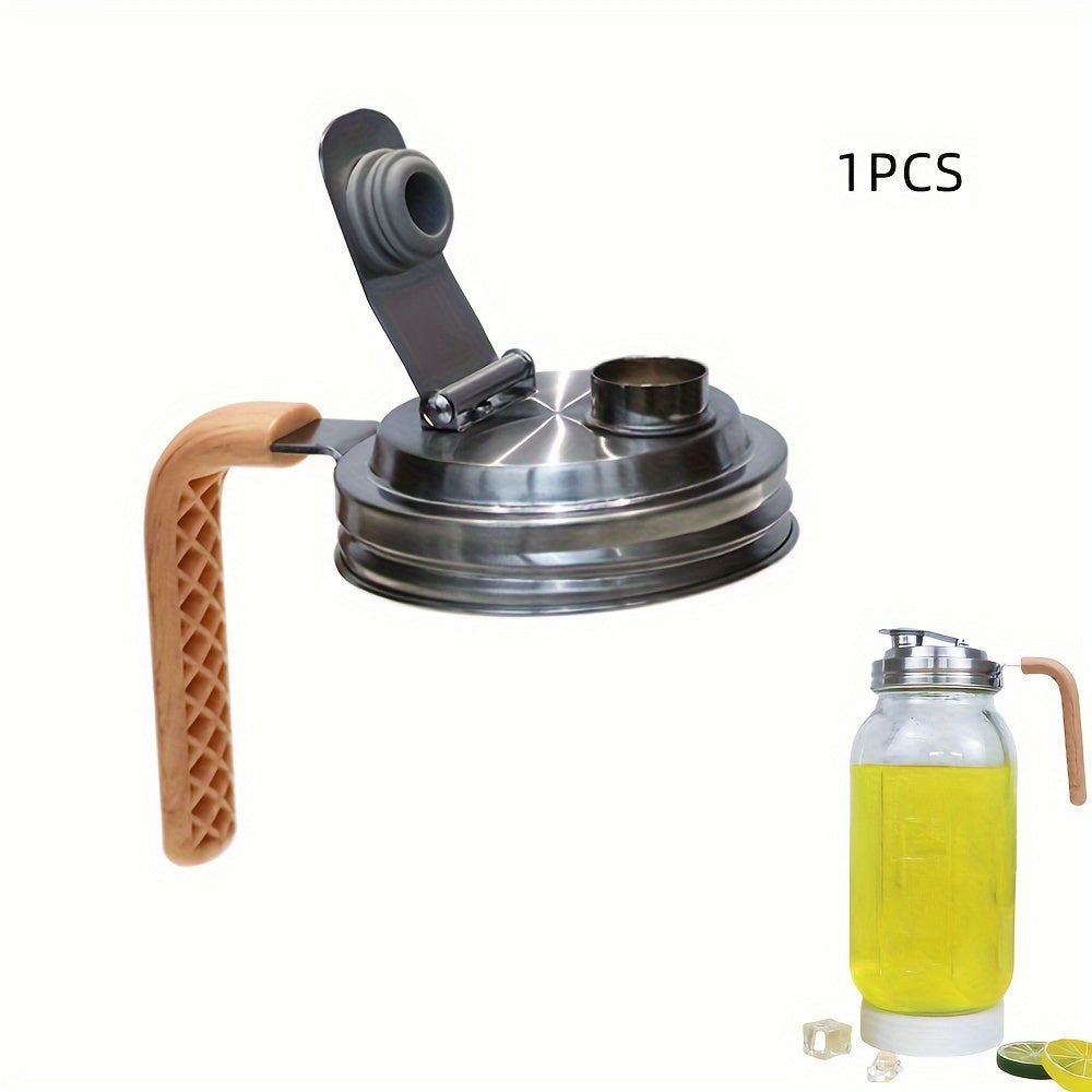 Stainless Steel Mason Jar Lid with Handle for 86mm Canning Jars Kitchen Storage