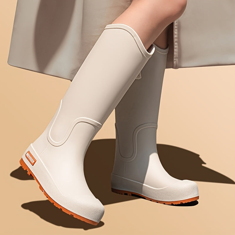 Женские резиновые сапоги PVC на Slip-On, водонепроницаемые сезонные садовые обувь