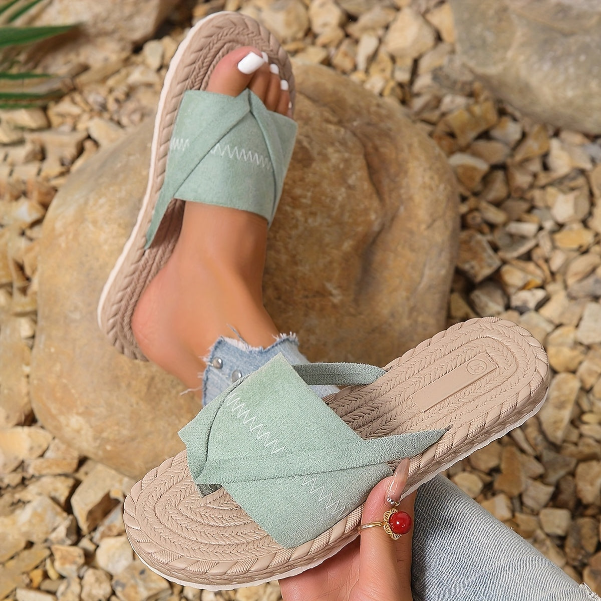 Women's EVA Slide Sandals Open-Toe Breathable Casual Summer Shoes