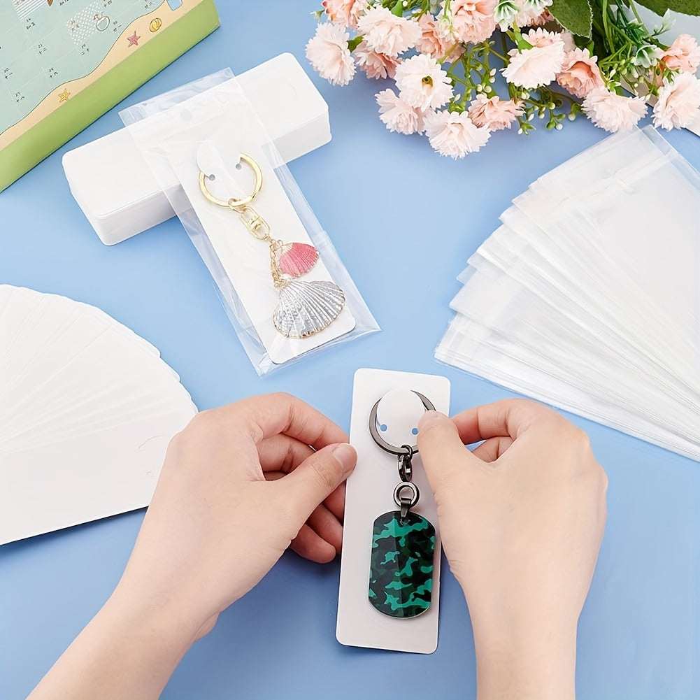 Набор из 100 белых держателей для дисплейных карточек для изготовления украшений и проектов своими руками